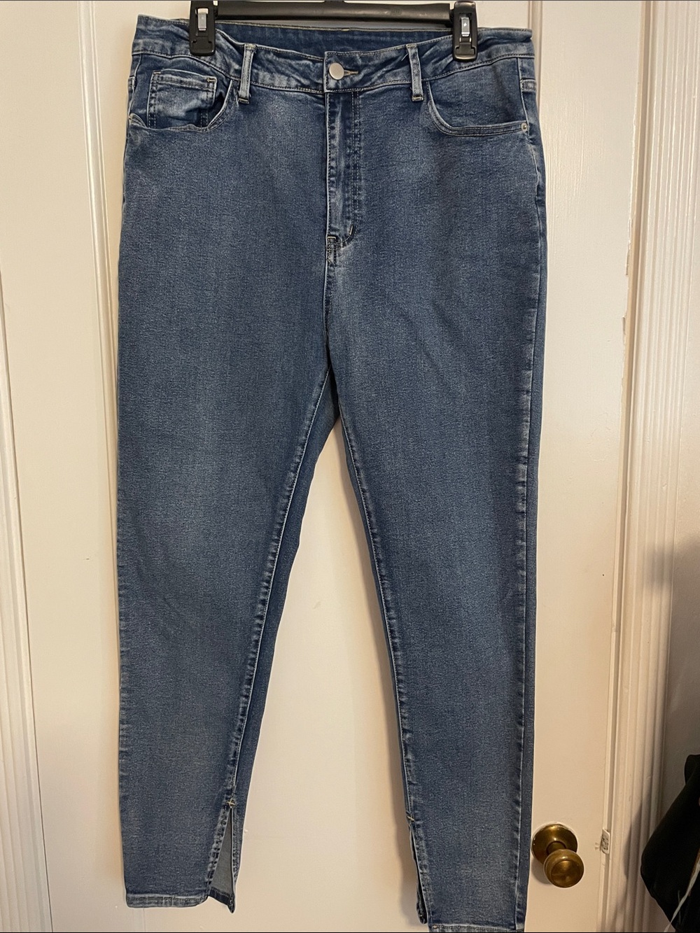 SHEIN Dark Blue High-Rise Skinny Jeans